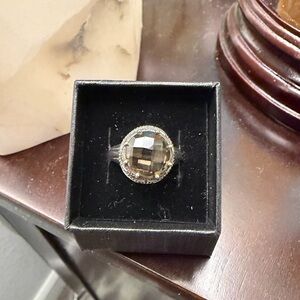Sterling Silver Faceted Smoky Quartz Ring